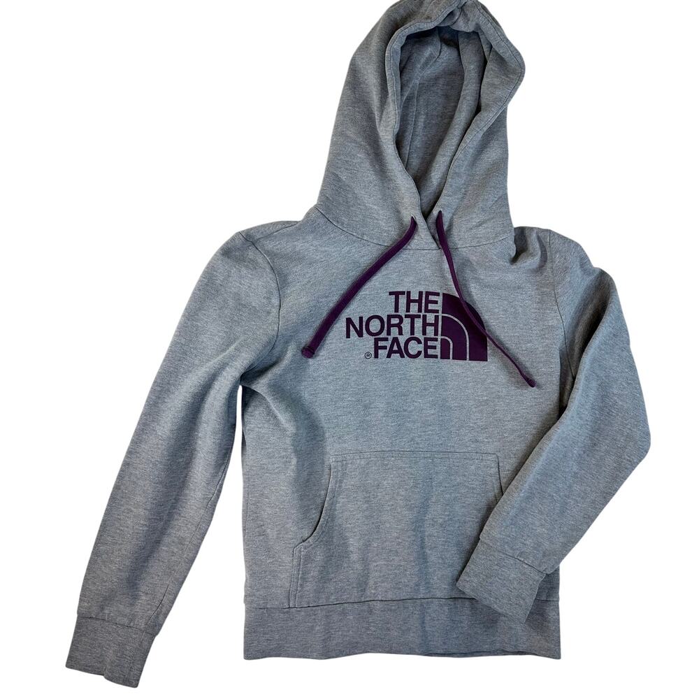 North Face Hoodie Sweatshirt Pullover Womens Small Grey Purple